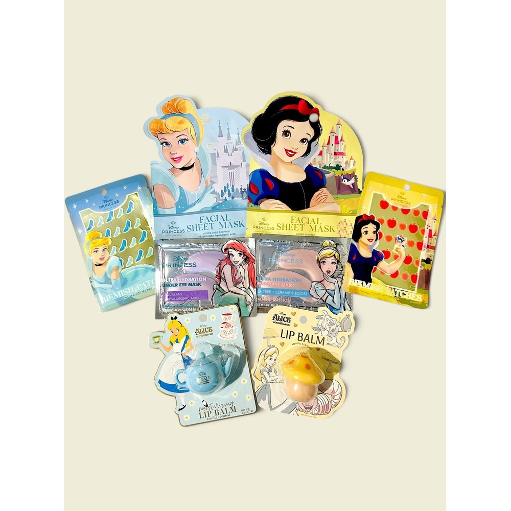 Disney Princess Beauty Bundle Alice in Wonderland Lip Balm Face Mask 8pc Set